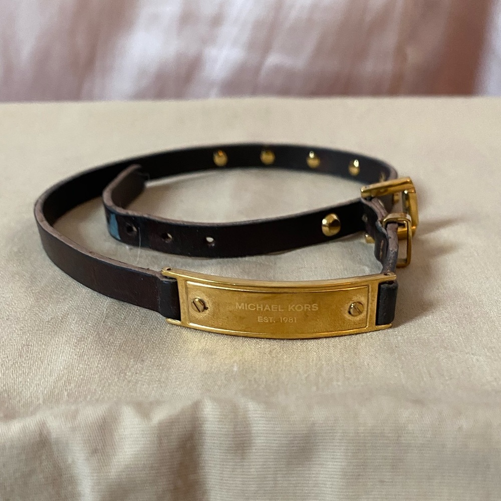Leather studded Michael Kors wrap bracelet